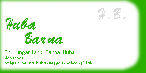 huba barna business card
